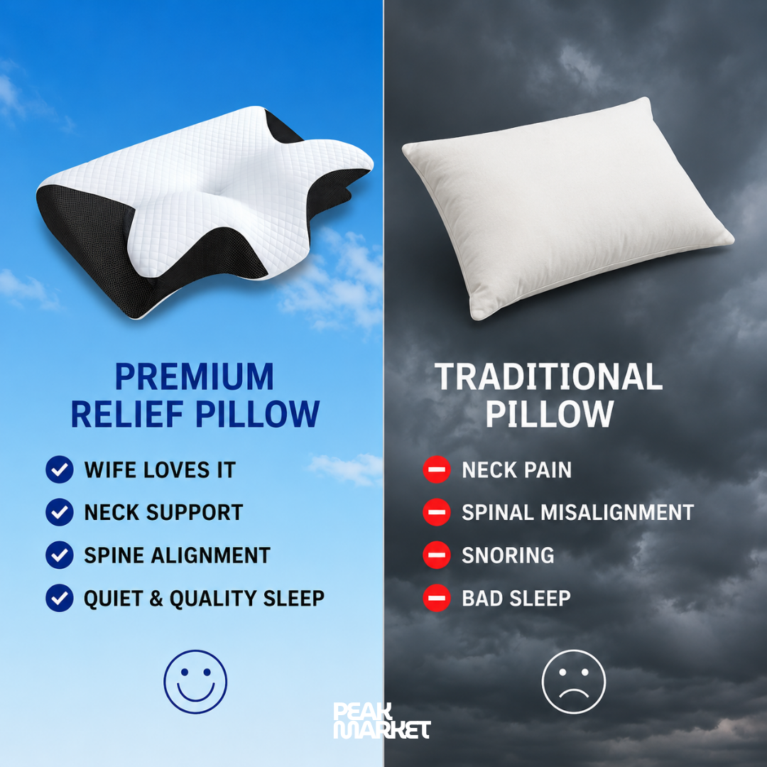 CloudRest™ Ergonomic Contour Pillow — Cooling Memory Foam for Neck & Shoulder Support