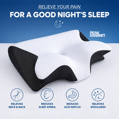 CloudRest™ Ergonomic Contour Pillow — Cooling Memory Foam for Neck & Shoulder Support