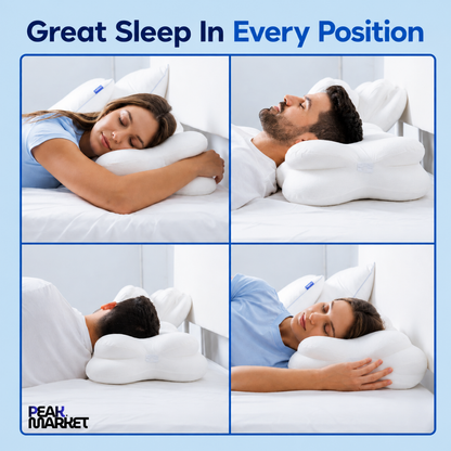 CloudRest™ Ergonomic Contour Pillow — Cooling Memory Foam for Neck & Shoulder Support