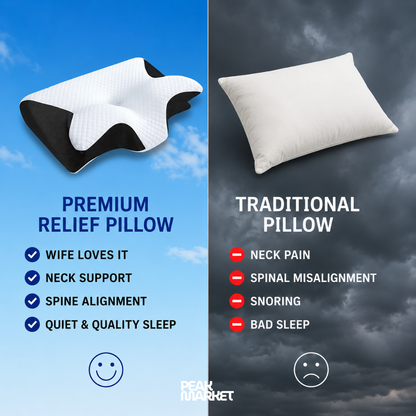 CloudRest™ Ergonomic Contour Pillow — Cooling Memory Foam for Neck & Shoulder Support