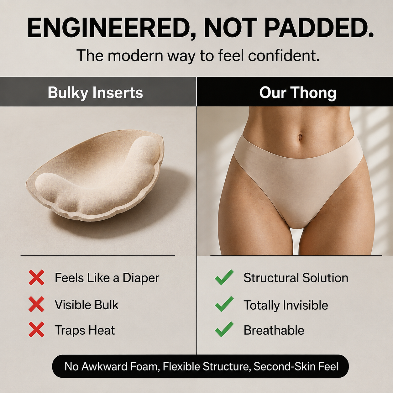 Invisible Camel Toe Thong - High Rise